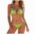thumbnail image 1 of Ramiter Women's Two Piece Bikini Set Floral Print Knot Bunny Tie Beach Dresses for Women(Green,L), 1 of 5