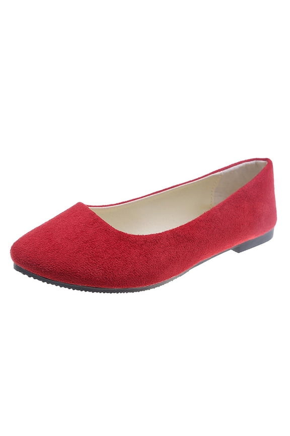 Womens Breathable Crochet Lace Ballet Flat Red,9.5