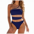 thumbnail image 1 of Ramiter Womens High Waisted Bikini Set Tie Knot High Rise Two Piece Swimsuits Bathing Suits Bathing Suit(Dark Blue,M), 1 of 6