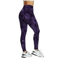 thumbnail image 1 of Ramiter Womens Leggings Women'S Spring and Summer Solid Color Gradient Sports Seven Point Yoga Pants Pregnancy Yoga Pants plus XL,Purple, 1 of 5