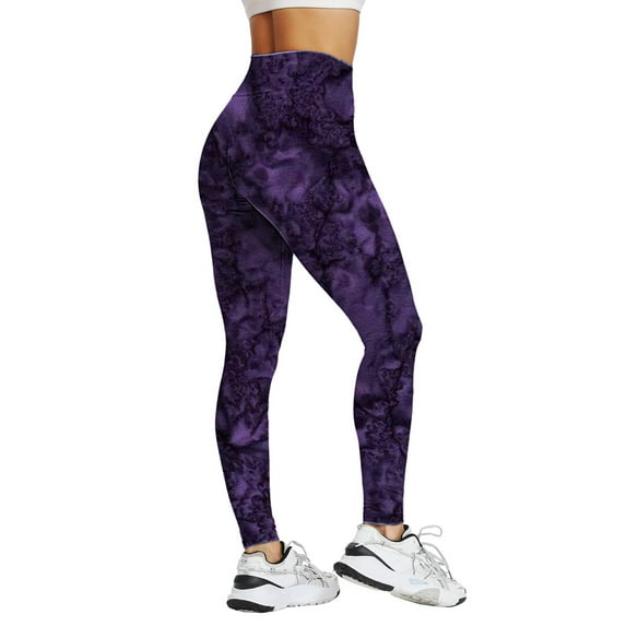 Ramiter Womens Leggings Women'S Spring and Summer Solid Color Gradient Sports Seven Point Yoga Pants Pregnancy Yoga Pants plus XL,Purple