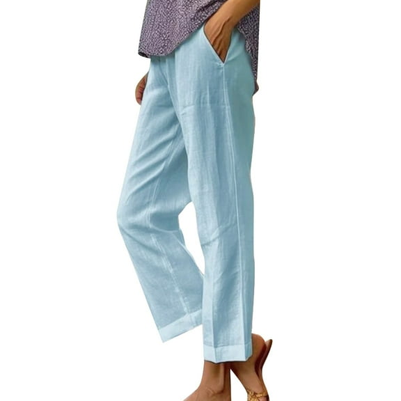 Ramiter Womens Pants Women's High Waisted Joggers Pants Lightweight Baggy Athletic Hiking Lounge Pants with Pockets Sky Blue,S