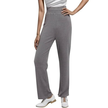 Ramiter Womens Pants Women's High Waisted Wide Leg Pants Elegant Pleated Suit Pants with Pocket Grey,S