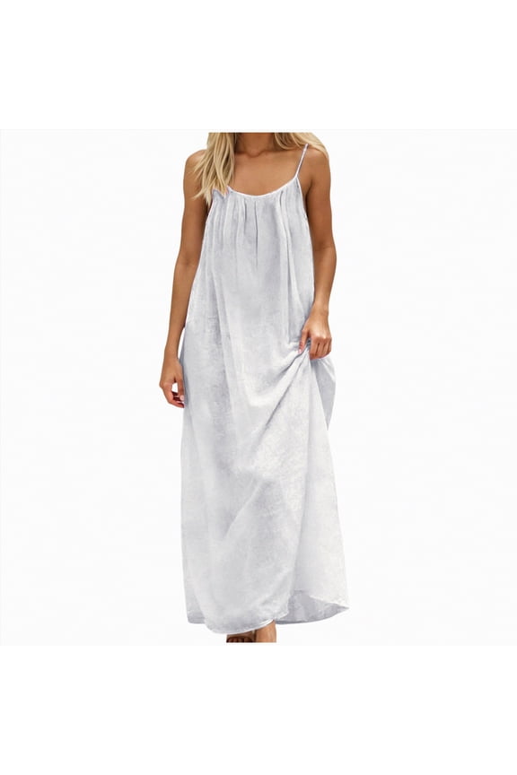 Womens Slip Slip Dress for Women Adjustable Spaghetti Straps Under Dresses Basic Full Slips Cami Long Slip Dress Nightgown White,XL