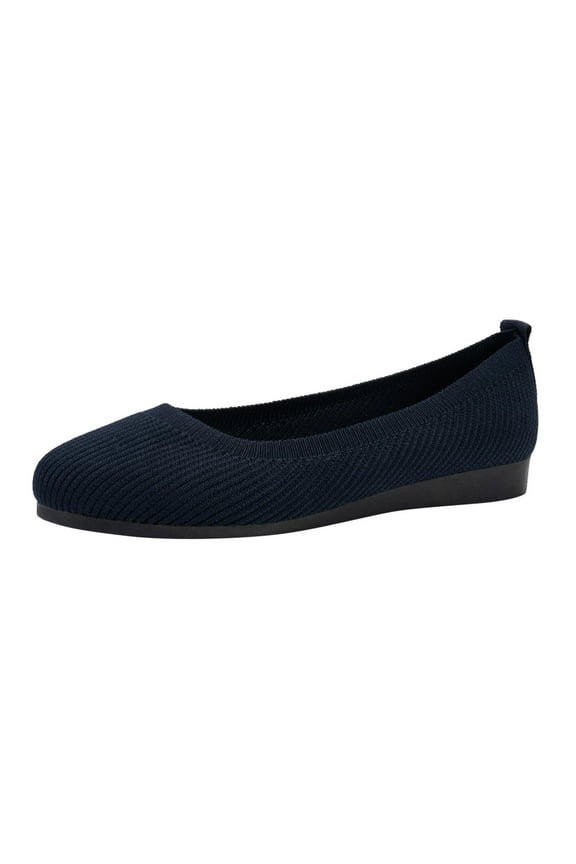 Womens Sole Simple Ballerina Walking Flats Shoes Dark Blue,8
