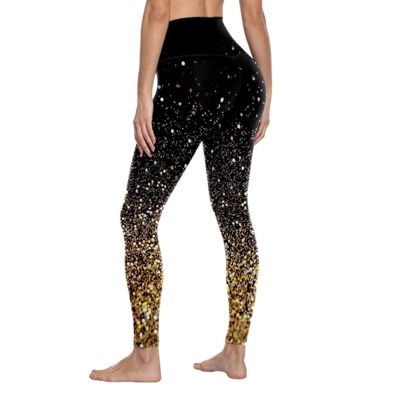 Ramiter Workout Leggings for Women Women's Yoga Pants High Waisted Tummy Control Workout Leggings Big Girls Yoga Pants with Pockets S,Gold