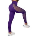 thumbnail image 1 of Ramiter Workout Leggings for Women Yoga Leggings Ribbed Seamless Workout High Waist Cross Over Athletic Exercise Leggings S,Purple, 1 of 4