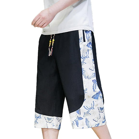 Ramiter Workout Shorts Men Male Summer Solid Color Rainbow Pants Pocket Drawstring Loose Casual Sports Running Straight Shorts Beach Pants Black,L