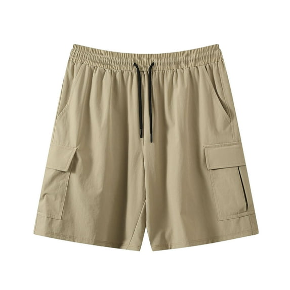Ramiter Workout Shorts Men's Summer Casual Short Pant Casual Hawaiian Style Printed Short Floral Beach Splicing Fashion Pants Shorts Khaki,XL