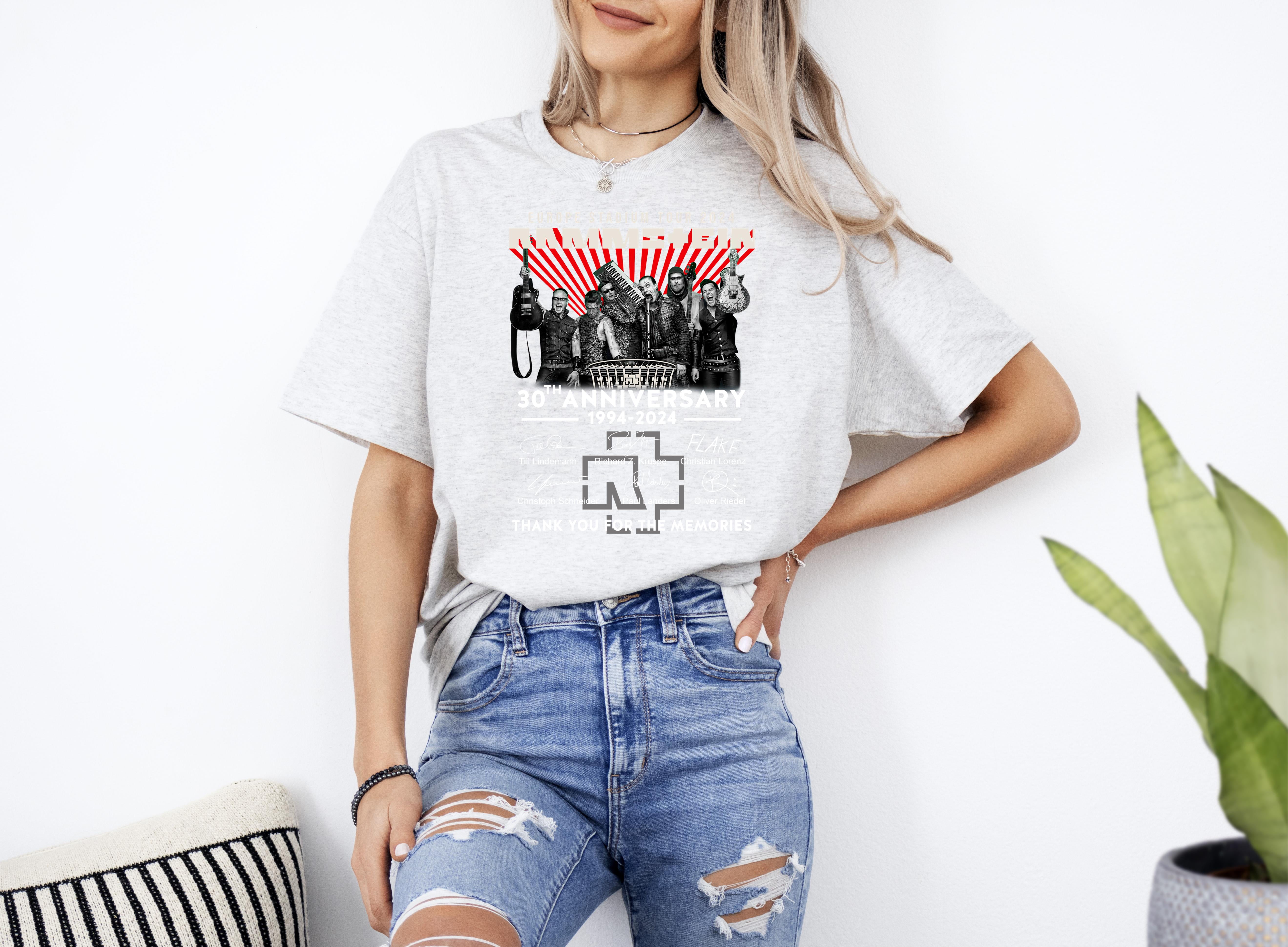 Rammstein 30th Anniversary Europe Stadium Tour 2024 UNISEX Tshirt Up To 4XL