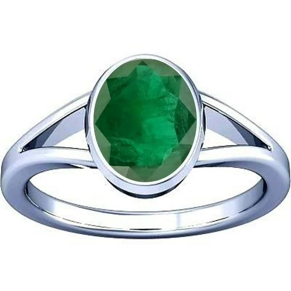 Ramneek Jewels 4.25-4.50 Carat Zambian Emerald Panna Gemstone Panchdhatu Ring For Men & Women