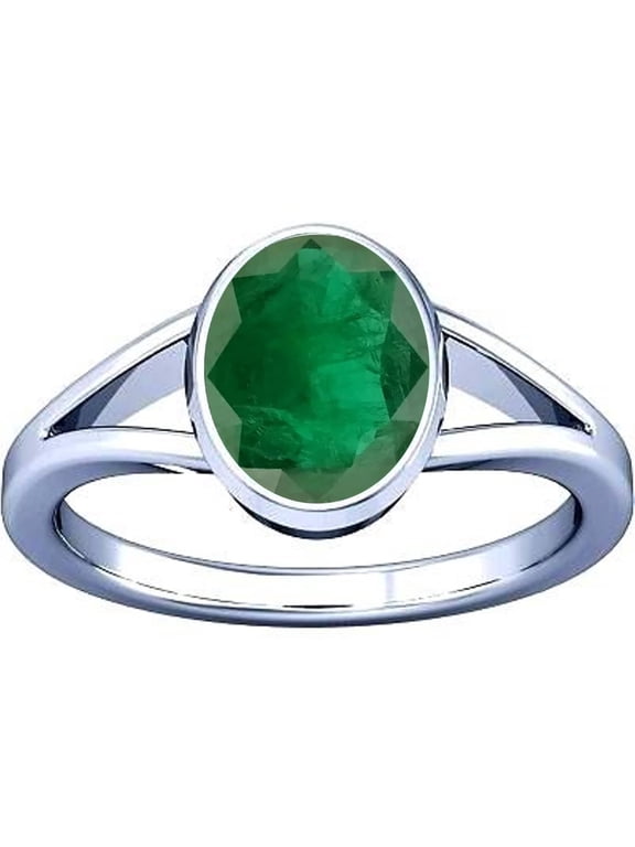6.25-6.50 Carat Zambian Emerald Panna Gemstone Panchdhatu Ring For Men & Women