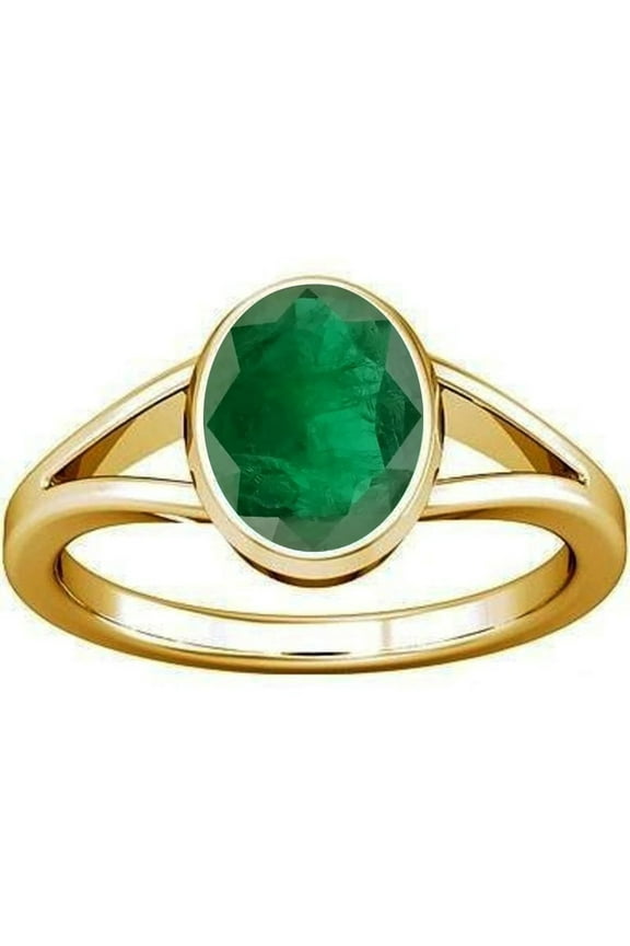 8.25-8.50 Carat Zambian Emerald Panna Gemstone Panchdhatu Ring For Men & Women