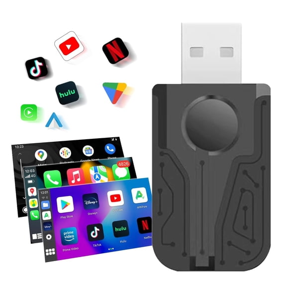 Ramnnycetus Wireless Carplay Adapter, 5s Auto Connect, Convert Wired to Wireless Carplay Adapter, Plug and Play CarPlay Wireless Adapter for Cars Equipped with Wired CarPlay and Android Auto. C80