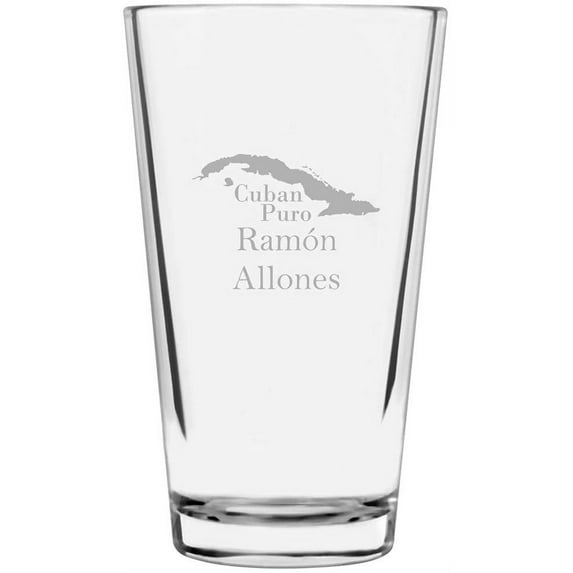 Ramon Allones Cuban Cigar Themed Etched 16oz Libbey Pint Glass