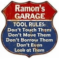 thumbnail image 1 of Ramon's Garage Man Cave Rules Sign Shield Metal Gift 211110001218, 1 of 1