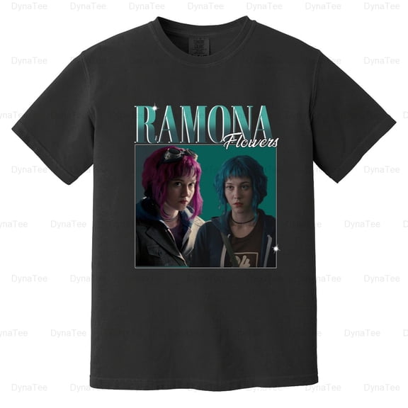 Ramona Flowers Scott Pilgrim Vintage Graphic Tee Fan Movie Comic Comfort Color T-Shirt Unisex, up to 4XL