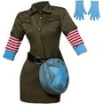 thumbnail image 1 of Ramona Flowers Sexy Cargo Dress Outfit with Star Circle Messanger Bag for Women, 1 of 7