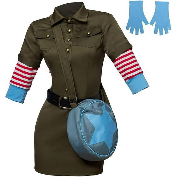 Ramona Flowers Sexy Cargo Dress Outfit with Star Circle Messanger Bag for Women