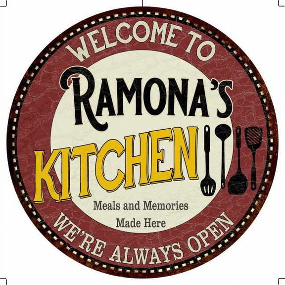 Ramona's Kitchen 12" Round Metal Sign Bar Game Room Wall Dco 200120040298