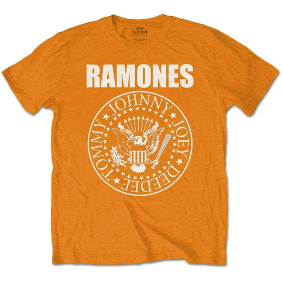 Ramones Kids T Shirt Presidential Seal Band Logo Official Orange (Ages 5-14yrs)