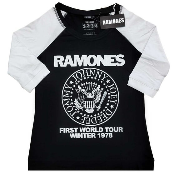 Ramones Ladies Raglan T-Shirt: First World Tour 1978 (X-Large)