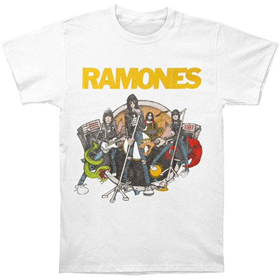 Ramones Live Cartoon Vintage Men's White T-Shirt