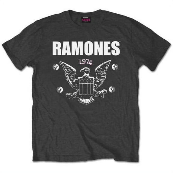 Ramones Men's 1974 Eagle T-shirt Medium Charcoal