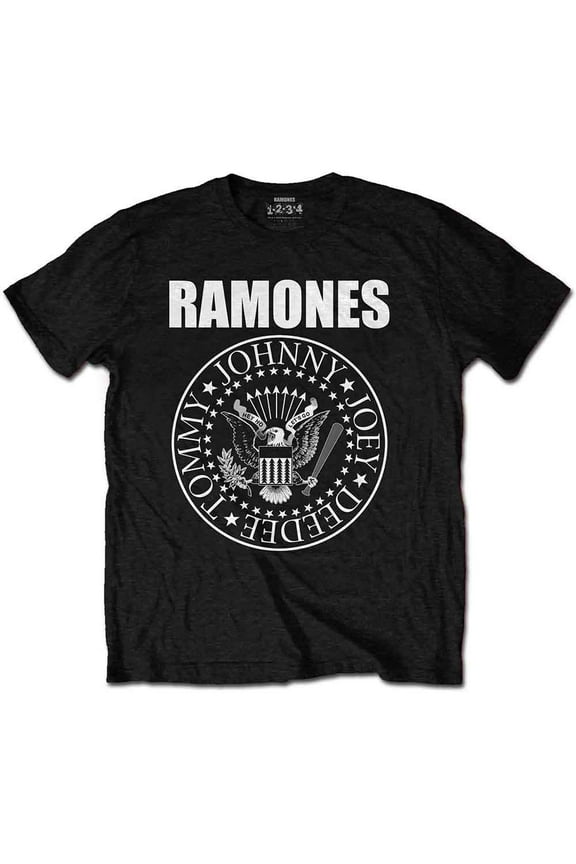 Ramones Men's Presidential Seal Slim Fit T-Shirt Medium Black