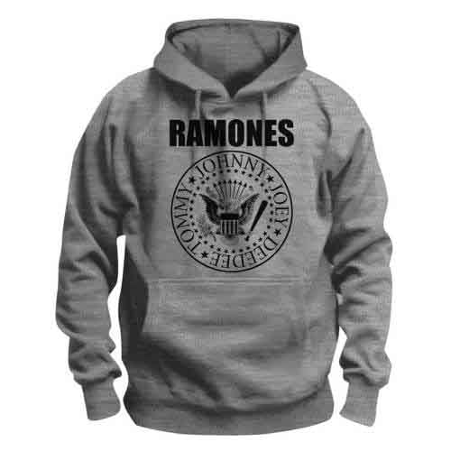 Ramones Unisex Pullover Hoodie Sweatshirt Presidential Seal (Grey) (X-Small)