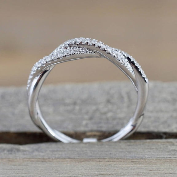 Ramos Pattern Twisted Rope Hemp Flowers Ring Gold Silver Color Micro Cubic Zirconia Tail Ring Fashion Women's Jewelry