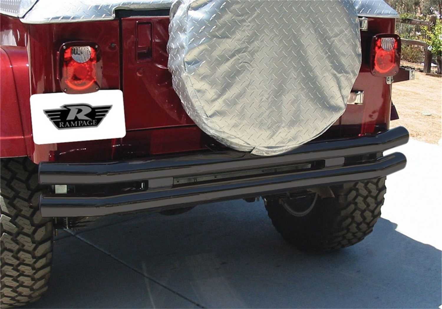 Rampage 7649 Double Tube Bumper, For Use w/Front Or Rear w/o Hoop Black