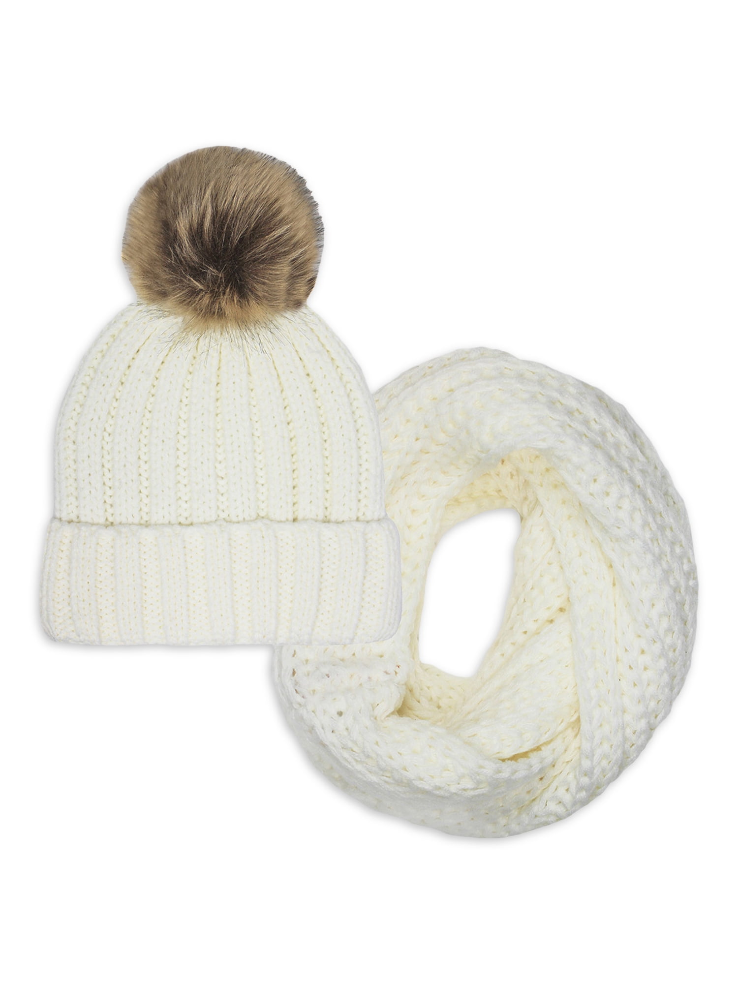 Rampage Adult Women's Chunky Knit Beanie And Infinity Scarf Set ...