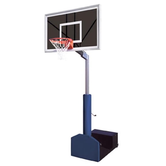 Rampage Eclipse Steel-Glass Portable Basketball System, Columbia Blue