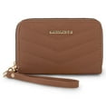 thumbnail image 1 of Rampage Quilted Midi Double Zip Around Wallet Clutch, Sienna (Women's), 1 of 6