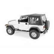 Rampage by RealTruck Factory Replacement Soft Top with Door Skins | Vinyl, Black Diamond Color with Tinted Windows | 99435 | Compatible with 1988 - 1995 Jeep Wrangler YJ