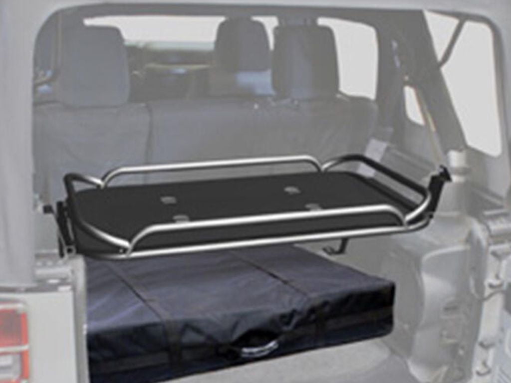 Jeep Rear Rack Rampage by RealTruck Rear Fold-Up Storage Rack | Interior Mount, Fold ...