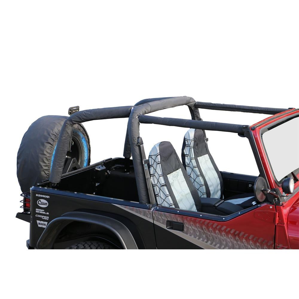 Rampage Roll Bar Pad and Cover Kit (Black) 768915 Fits select 19921995 JEEP WRANGLER / YJ