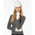 thumbnail image 1 of Rampage Slouchy Button Beanie Gloves Set Ivory One Size, 1 of 1