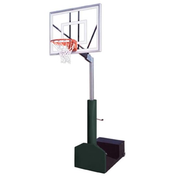 Rampage Turbo Steel-Glass Portable Basketball System, Forest Green
