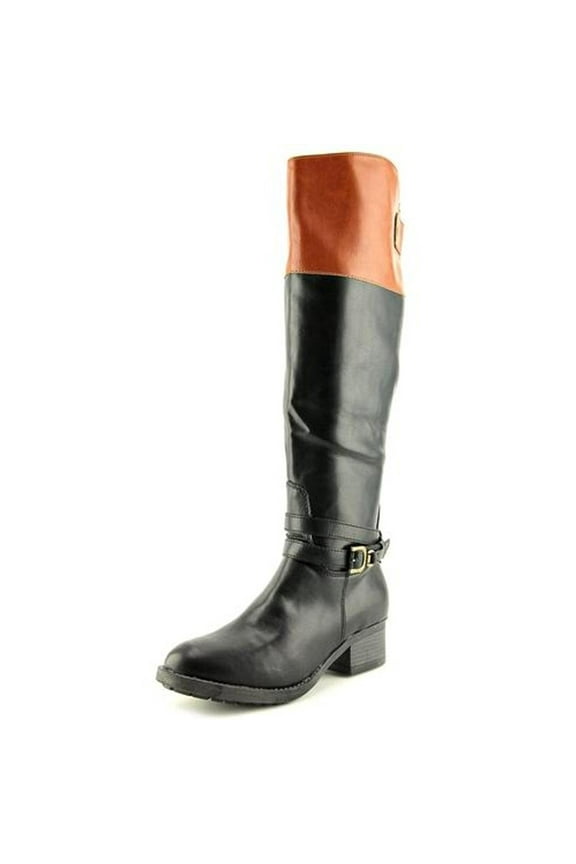 's Imelda Knee High Riding Boots 6 BM US, Black/Cognac