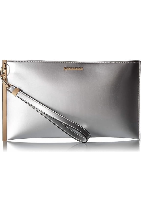 Women's Wristlet Clutch with Bar Detailing Silver