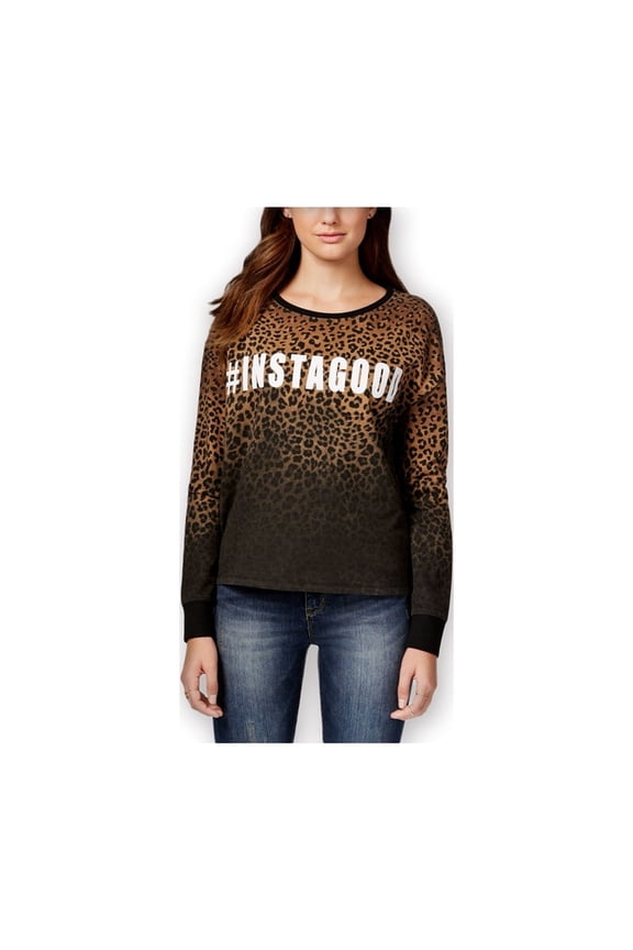 Womens #Instagood Sweatshirt, Brown, Juniors, Small