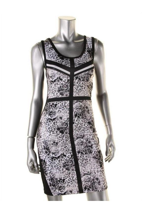 Womens Juniors Printed Bodycon Tank Dress