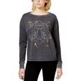 thumbnail image 1 of Rampage Womens Leopard Graphic T-Shirt, Black, Juniors, Small, 1 of 3