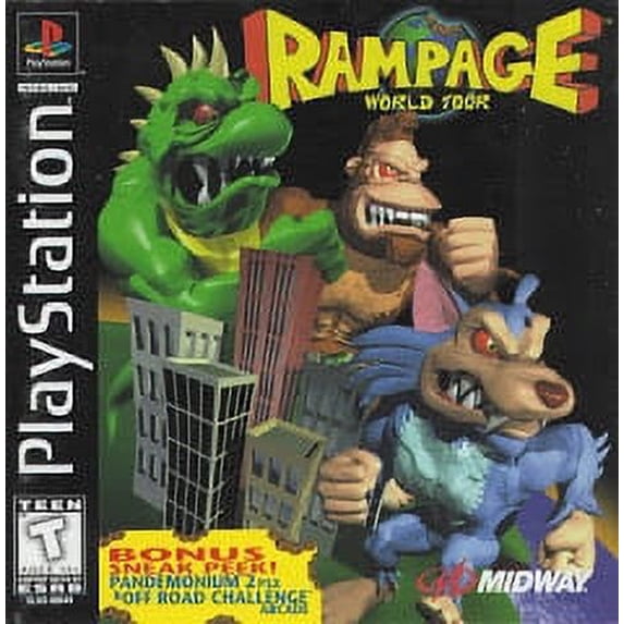 Pre-Owned Rampage World Tour - Playstation PS1 (Refurbished: Good) (Game with Case and Artwork)