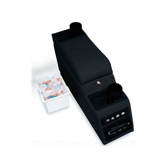 Rampage by RealTruck Deluxe Locking Center Console for Jeep CJ | Black Denim | 31515 | Compatible with 1976 - 1983 Jeep CJ5