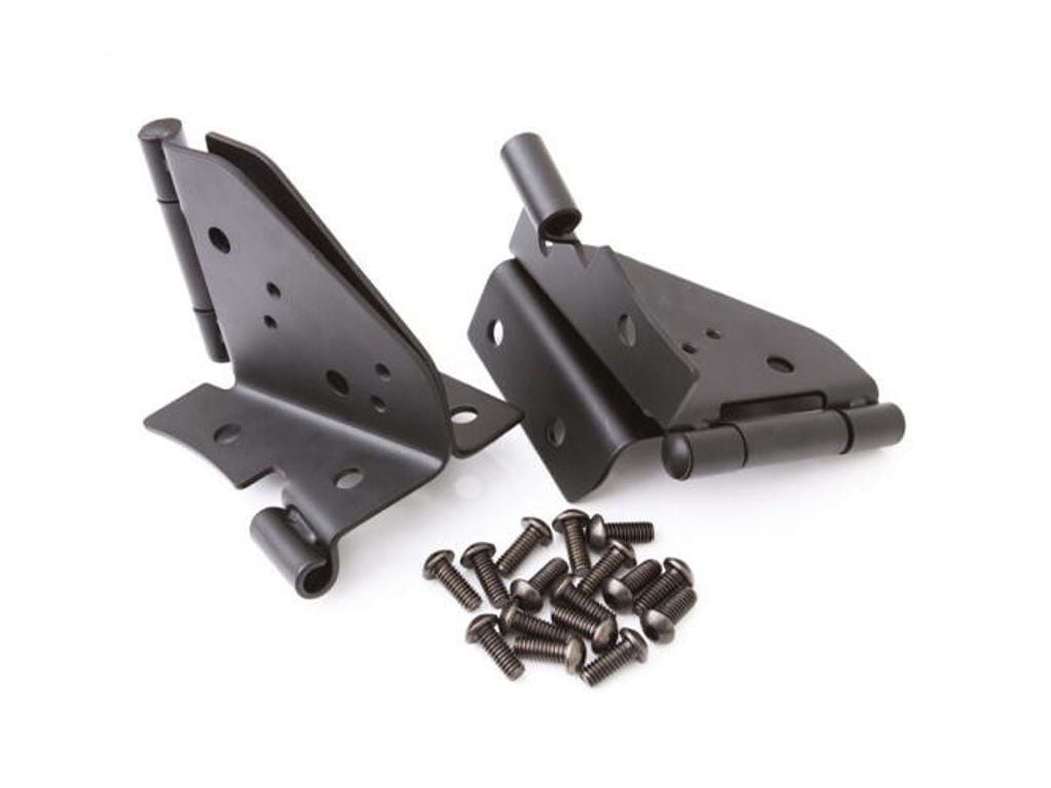 Rampage by RealTruck Door HInges for Jeep Wrangler/CJ | Black, Stainless Steel | 7603 | Compatible with 1976 - 1995 Jeep CJ & Wrangler