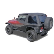 Rampage by RealTruck Frameless Trail Top | Vinyl, Black Diamond Color with Tinted Windows | 109435 | Compatible with 1992 - 1995 Jeep Wrangler YJ