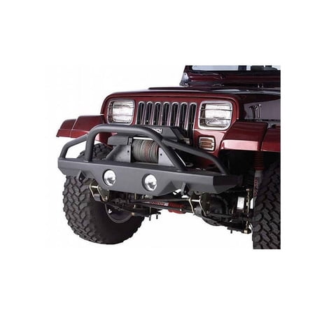 Rampage by RealTruck Front Recovery Bumper for Jeep Wrangler JK | Stinger, Steel, Black | 88510 | Compatible with 2007 - 2018 Jeep Wrangler JK
